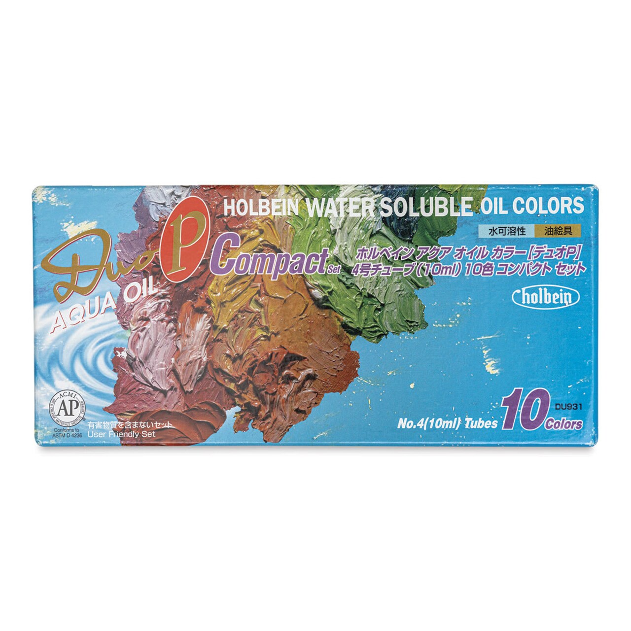 Holbein Duo Aqua Water Soluble Oils - Set of 10, Assorted Colors, 10 ml